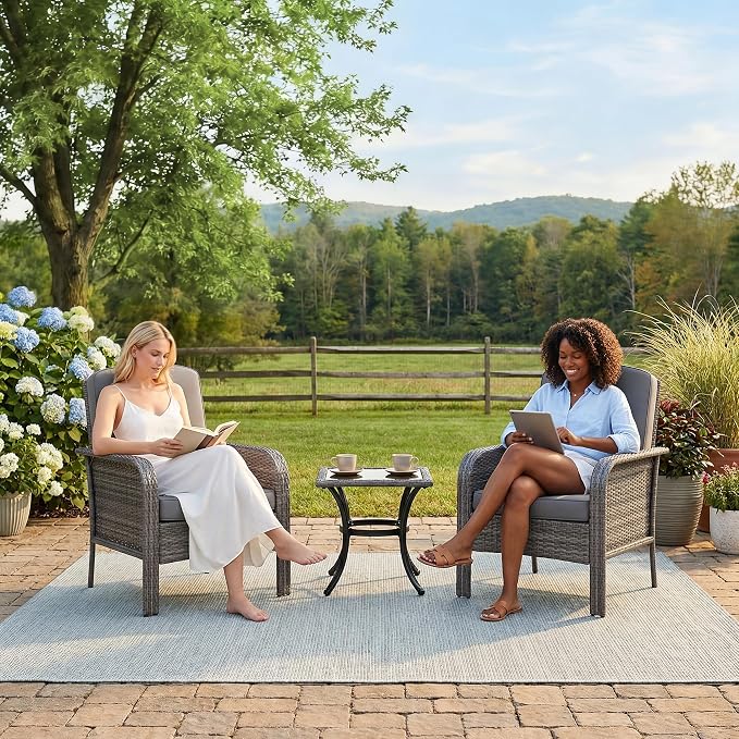 GarveeHome 2-Piece Outdoor Patio Furniture Set, All-Weather Rattan Chairs - Image 6