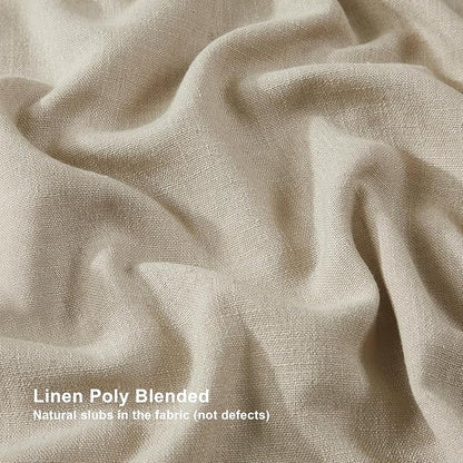 Vision Home Sand Pinch Pleated Full Blackout Curtains Linen Blended Room - Image 6