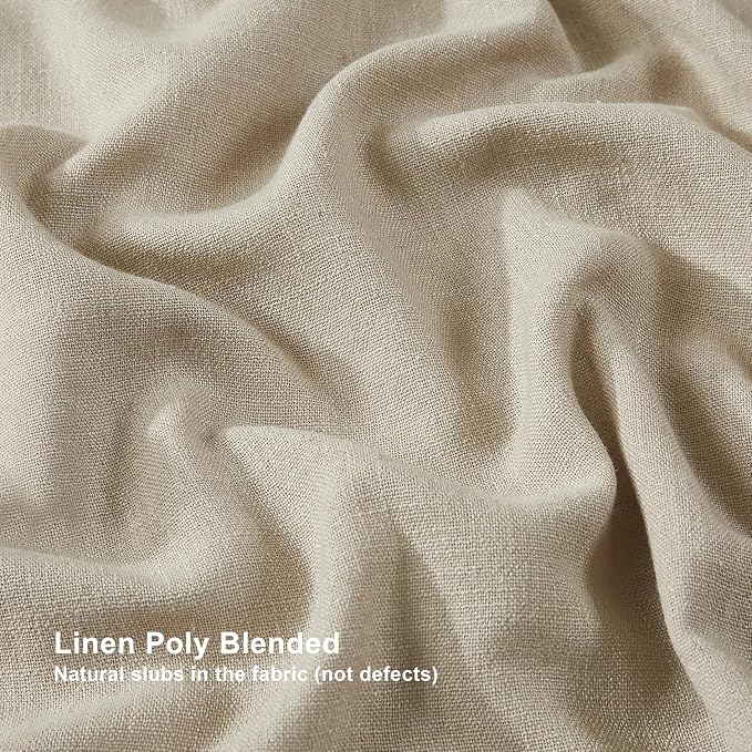 Vision Home Sand Pinch Pleated Full Blackout Curtains Linen Blended Room - Image 6