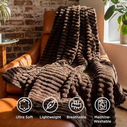 Bedsure Soft Twin XL Blanket for Bed Dorm Chocolate Brown 66"x90" | Birthday - Image 5