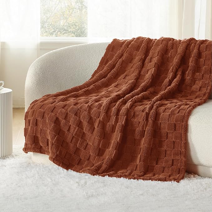 Bedsure GentleSoft Burnt Orange Throw Blanket - Image 5