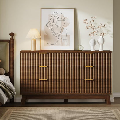 BORNOON Fluted 6 Drawer Dresser, 47.2" Wide Modern Boho Chest of Drawers - Image 3