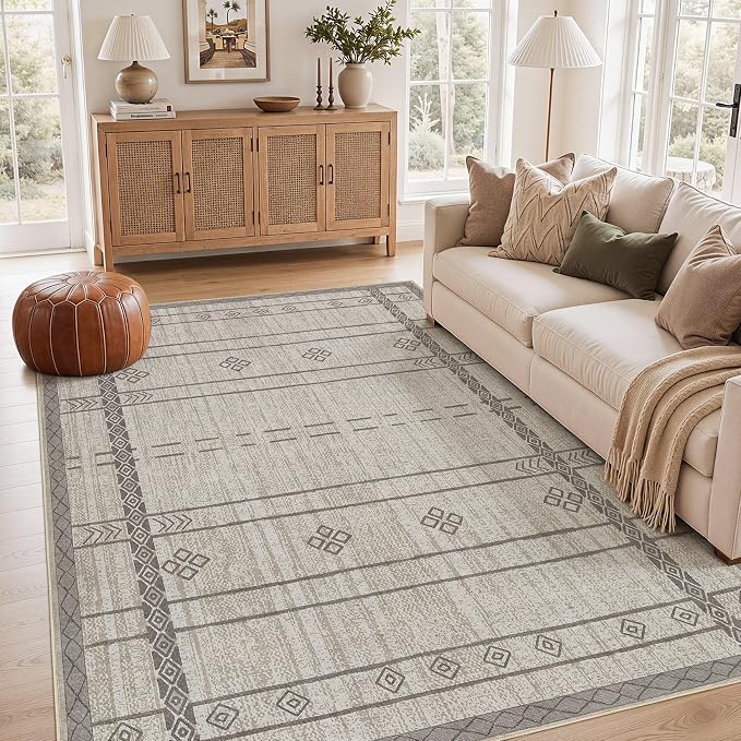 cotiled Boho 5x7 Area Rugs for Living Room: Soft Moroccan Washable Rug | Solve by COTILED