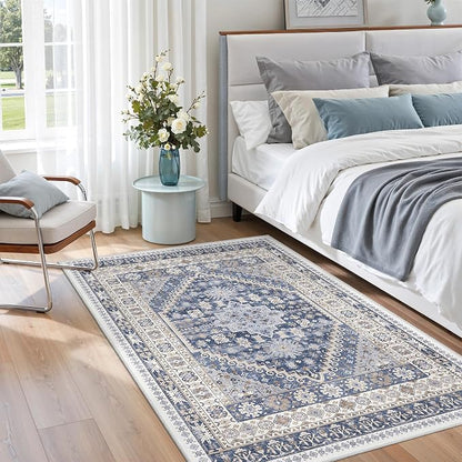 3x5 Rug for Entryway, Washable Area Rug, Living Room, Dining Room, Vintage Rug - Image 8
