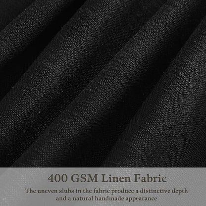Pinch Pleat Light Filtering Sheer Black Linen Curtains 86 Inch Long 2 Panel | - Image 3