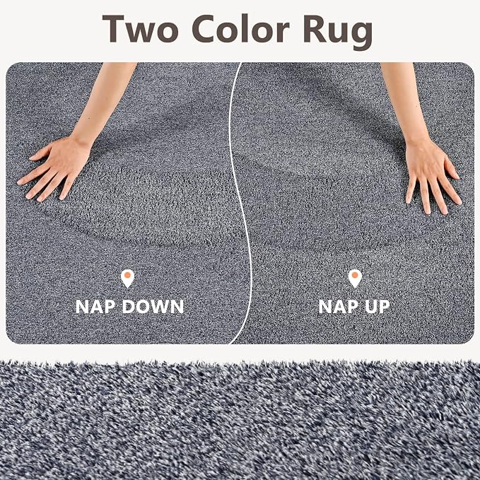 2x8 Grey Blue/White Runner Rug Washable Non-Slip - Image 9