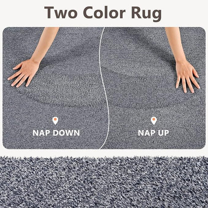 3x5 Grey Blue/White Area Rug Washable Non-Slip Soft - Image 9
