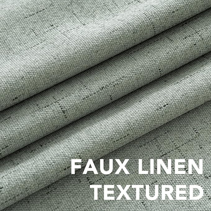 H.VERSAILTEX Linen Blackout Curtains 63 Inches Long 100% Blackout Thermal - Image 4