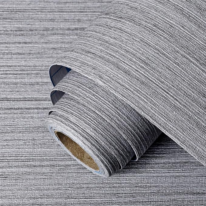 Grasscloth Peel and Stick Wallpaper Faux Weave Grey Contact Paper Modern by Unknown