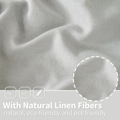 YoungsTex Grey Linen Curtains 63 Inch Length 2 Panels - Image 4
