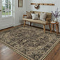 5x7 Brown Retro Floral Washable Area Rug by HUGEAR