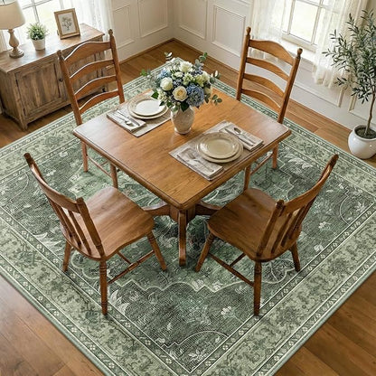 RELEANY Washable Area Rug, Square 7'x7', Water Repellent, Pet Friendly by RELEANY