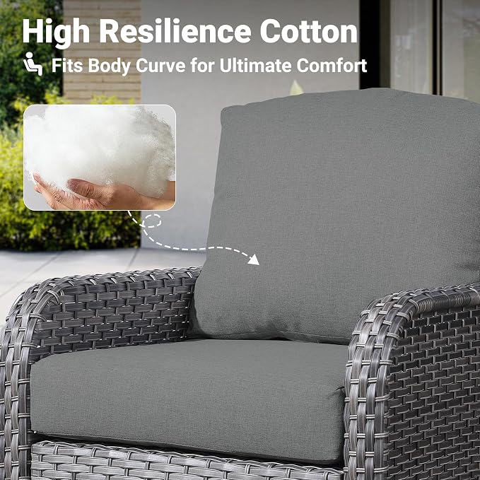 ovios 5-Piece Patio Furniture Set, Outdoor Wicker Sofa - Image 6