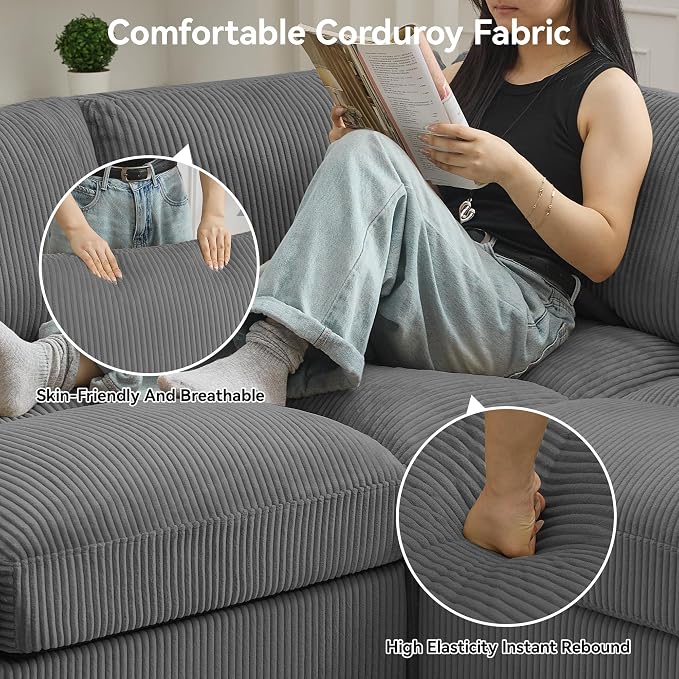114'' U-Shaped Sectional Couch - Image 4