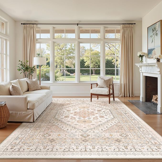 6x9 Area Rugs for Living Room, Large Washable Rug, Dining Room, Low Pile - Image 4