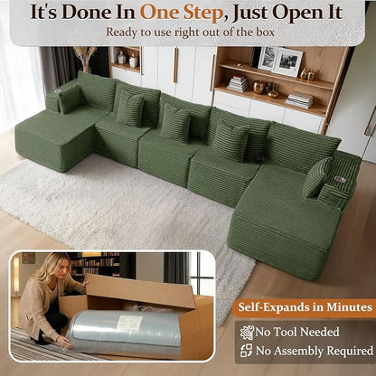 168" Cloud Sectional Couch, Comfort U Shaped Sofa - Image 3