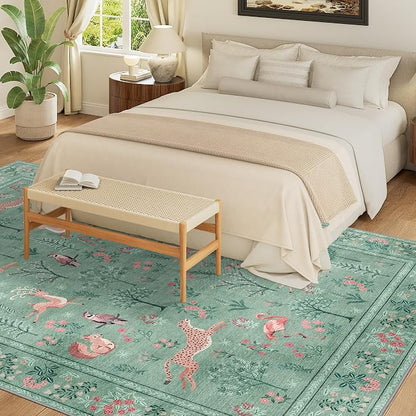 DUKINO 5x7 Area Rugs, Washable Animal Rug - Image 3