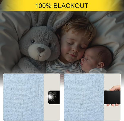 Pitalk 100% Blackout Light Blue Curtains 84 Inch Length - Image 4