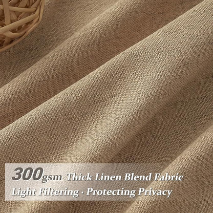 Rust Brown Pinch Pleated Thick Linen Curtains 90 Inches Long - Image 2