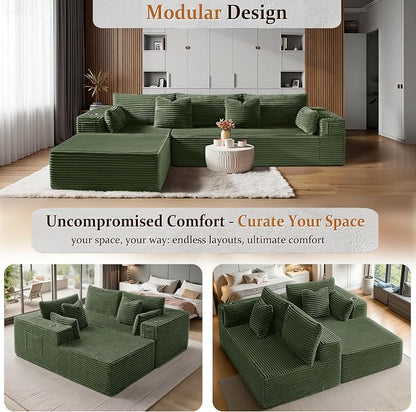 108" Cloud Sectional Couch, Comfort L Shaped Boneless Couch - Image 6