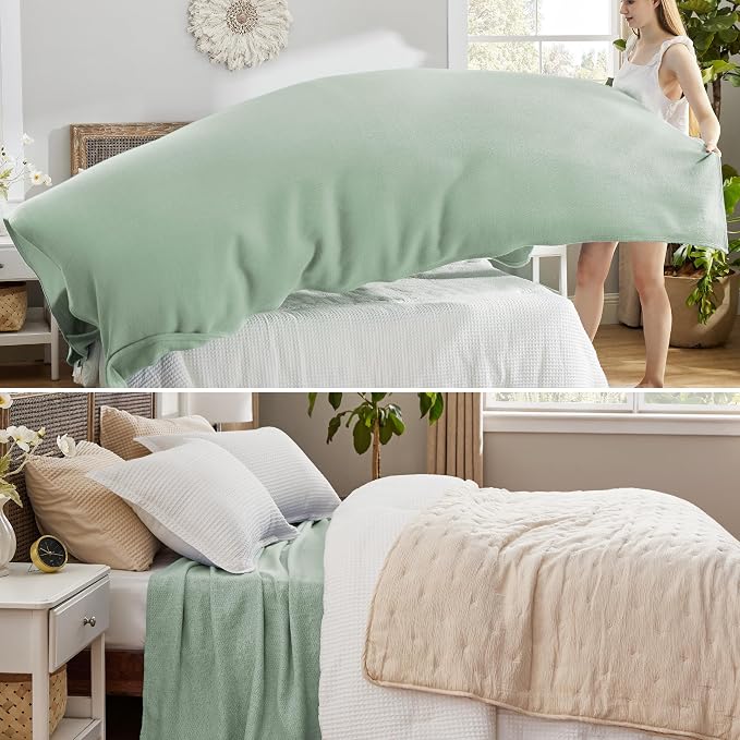Bedsure GentleSoft 100% Cotton Blanket King Size - Image 4