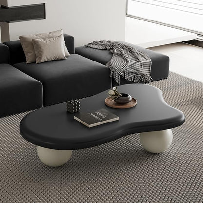 47.2" Cloud Coffee Table with 3 Ball Legs, Modern Irregular Center Table by BSYEIO