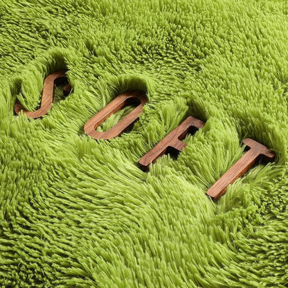 Amdrebio Grass Green Round Fluffy Kids Rug 5Ft - Image 6