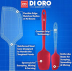 DI ORO Silicone Spatula Set - Rubber Kitchen Spatulas for Baking, Cooking, & Mixing - 600°F Heat-Resistant & BPA Free Silicone Scraper Spatulas for Nonstick Cookware - Dishwasher Safe (5pc, Red)