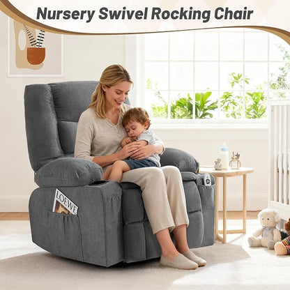 Oversized Swivel Rocker Recliner Chair - Image 7