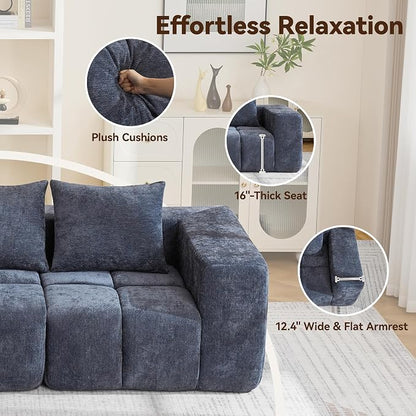 160" Boneless Couch, Oversized Cloud L Shaped Couch, Modular Sectional Sofa - Image 5