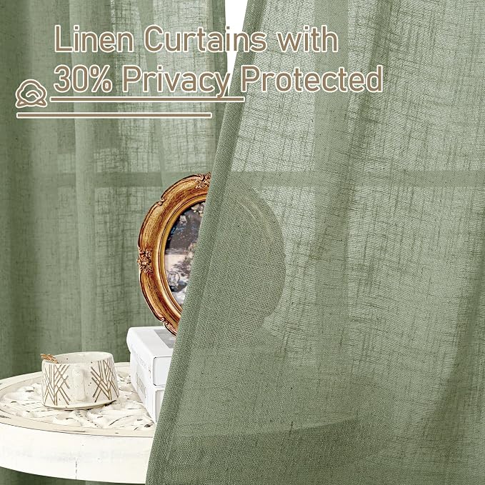 Sheer Linen Curtains 84 Inches Long - Image 5