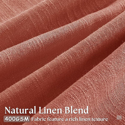 Red Clay Linen Pinch Pleated Curtains 108 Inches Long 2 Panels Firebrick | - Image 3