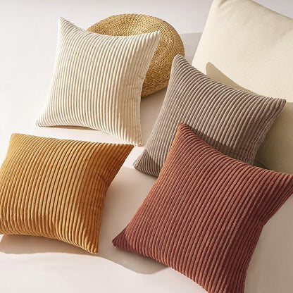 Topfinel Yellow Brown Gradient Rustic Pillow Case Boho Throw Pillow Covers - Image 5