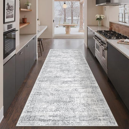 3x8 Runner Rug Non Slip, Washable Hallway Runner Rug, Nursery Room, Soft Runner by Restydon