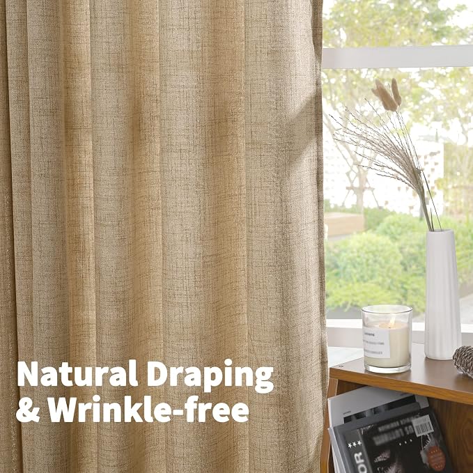 YoungsTex Burlap Linen Curtains 40 Inch Long - Image 7