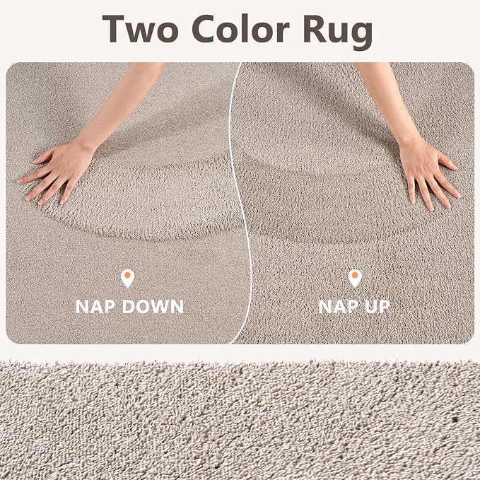 2x3 Oatmeal/White Area Rug Washable Non-Slip Soft - Image 9