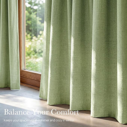 NICETOWN 100% Absolutely Blackout Linen Curtains - Image 6