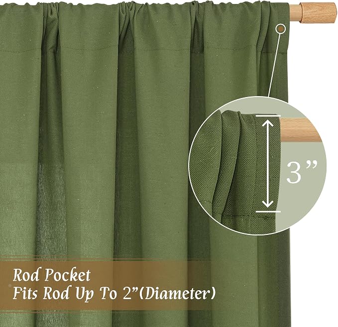 Light Filtering Linen Curtains 84 inch - Image 3