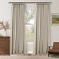 92 Inch Long Oatmeal Pleated 100% Blackout Curtains by Twodrapes