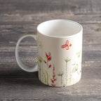 Maison d' Hermine Coffee Mug with Handles Fine Bone China Mugs Pack of One Tea Cups for Hot Beverages Cappuccino Latte Home Restaurant Office Perfect for Gift (Botanical Fresh - Meadow, 15 Ounce)