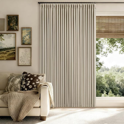Oatmeal Extra Wide 100% Black Out 102 Inch Curtains - Image 8