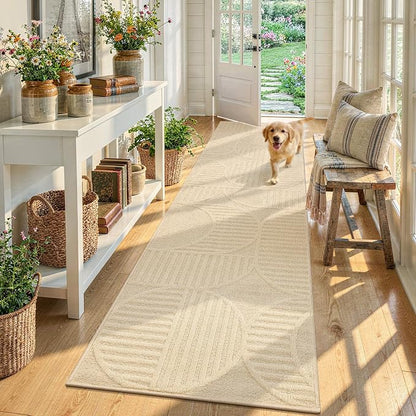 Findosom Washable Runner Rug 2x10, Geometric High-Low Textured Non Slip Hallway - Image 7