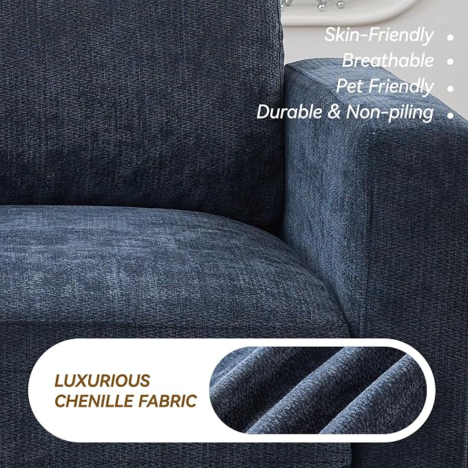 110.6" L Shaped Sectional Sofa, Modular Cloud Deep Seat Couch - Image 7