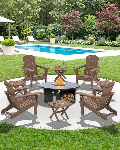 SERWALL Folding Outdoor Side Table Set of 2, Portable Adirondack Side Table - Image 11