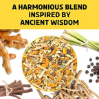 BREWIX, Turmeric Ashwagandha Herbal Tea Loose Leaf (100+ Cups, 7.05oz/200g) Real Ingredients From India, Caffeine Free & Naturally Gluten Free