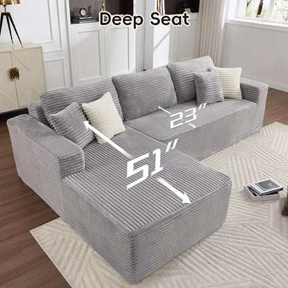 Opiesit 108" Boneless Couches for Living Room, Modular Sectional Sofa - Image 3