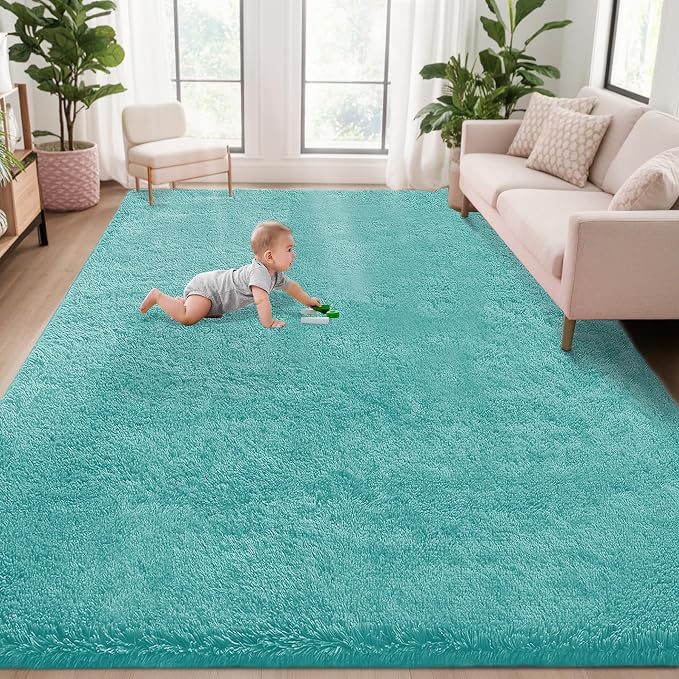 5x8 Area Rug for Living Room: Fluffy Shag Soft Washable Rugs Fuzzy Plush Indoor by VECARF