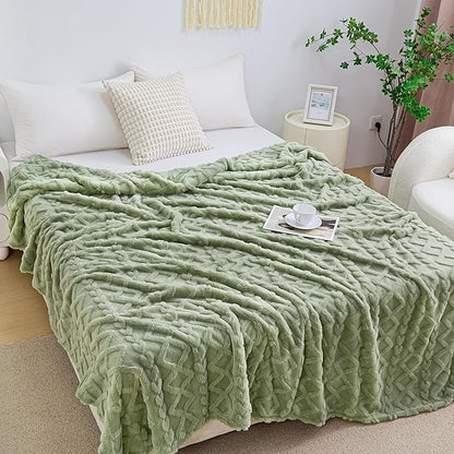 Aganear Fleece Throw Blanket for Couch Sofa 50"x60" Sage Green | Lightweight - Image 7