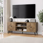 Smuxee Walnut TV Stand with Fluted Diamond Doors, 55.12" Mid Century Modern TV by Smuxee