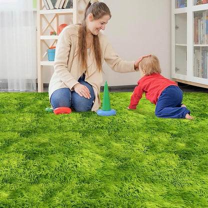 Green Tie-Dyed Rug for Living Room 8x10 Fluffy Area Rug Mat Bedside Throw Rug - Image 4